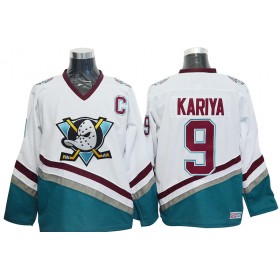 Herren Eishockey Anaheim Ducks Mighty Ducks Trikot Paul Kariya 9 CCM Throwback Weiß Authentic